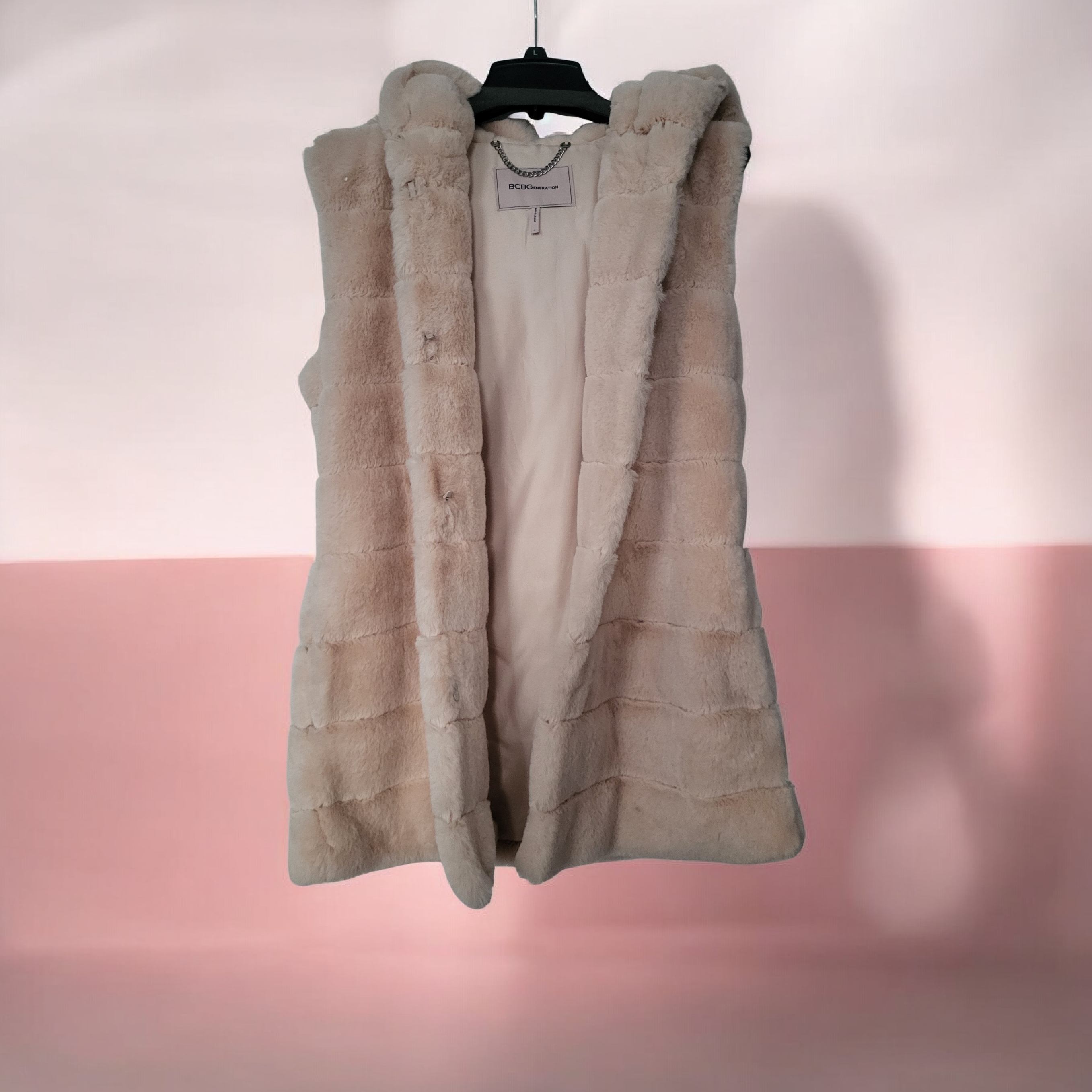 Bcbgeneration Pink Faux Fur Vest